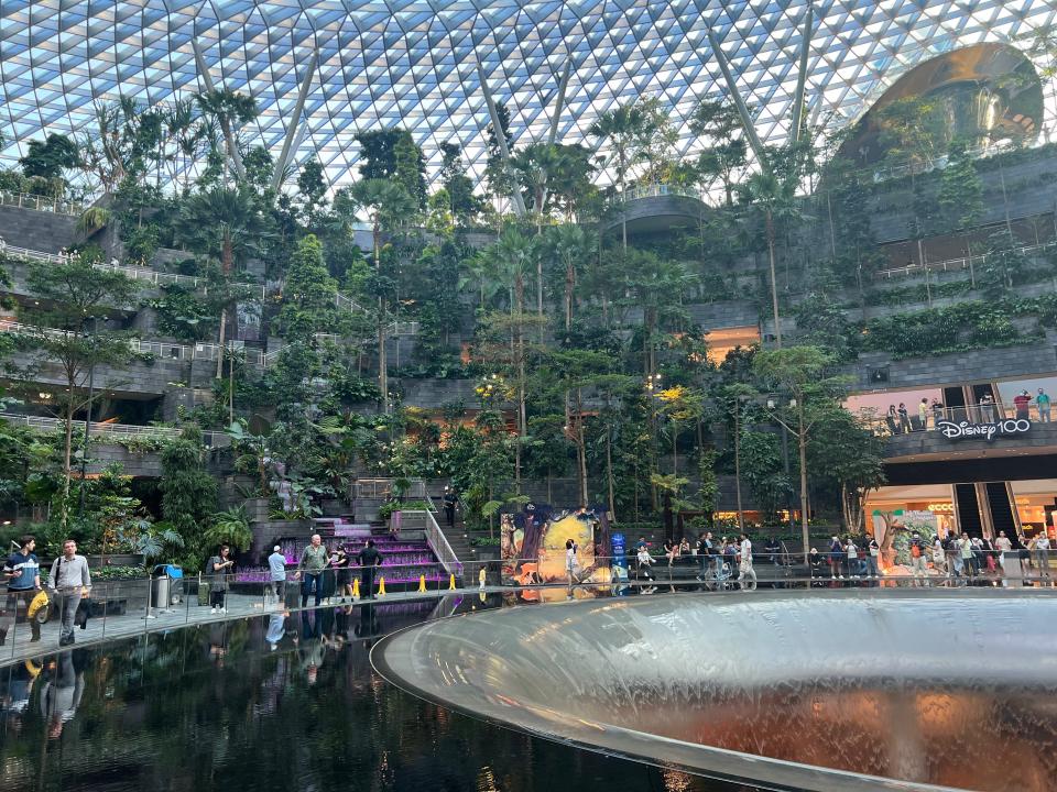 A view from the ground floor at Jewel with the rain vortex off.