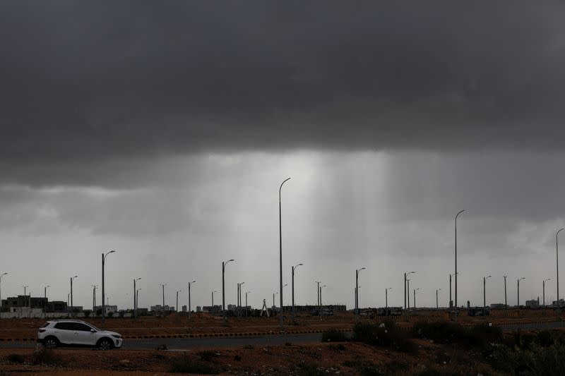 Arrival of cyclonic storm, Biparjoy, over the Arabian Sea, in Karachi