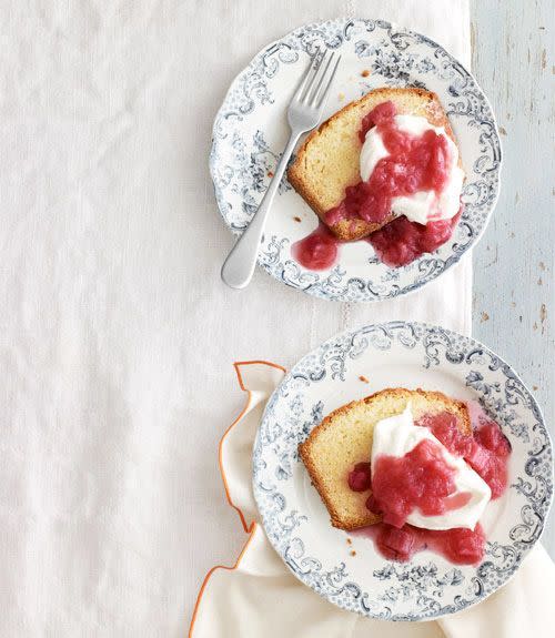 Sour-Cream Vanilla Pound Cake With Rhubarb Compote