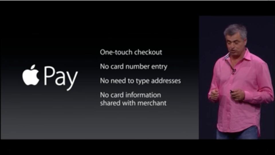Eddy Cue discusses Apple Pay at September 9, 2014 Apple event.