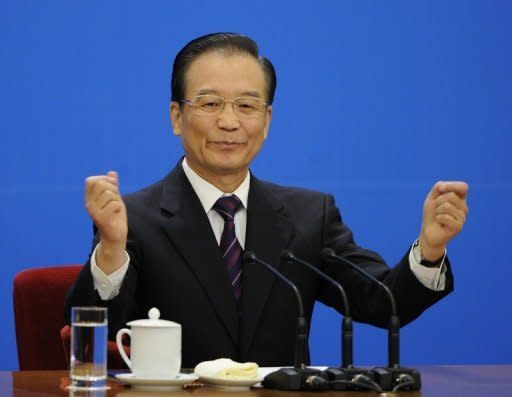 Chinese Premier Wen Jiabao, pictured in March, said the yuan was close to reaching a balanced level and vowed to improve the flexibility of the unit, despite persistent international criticism of Beijing's currency controls