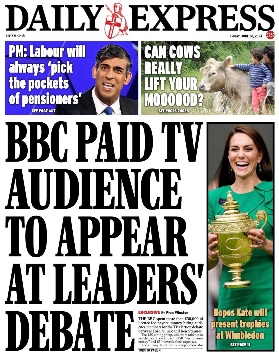 Daily Express: BBC Paid TV audience to appear at leaders' debate