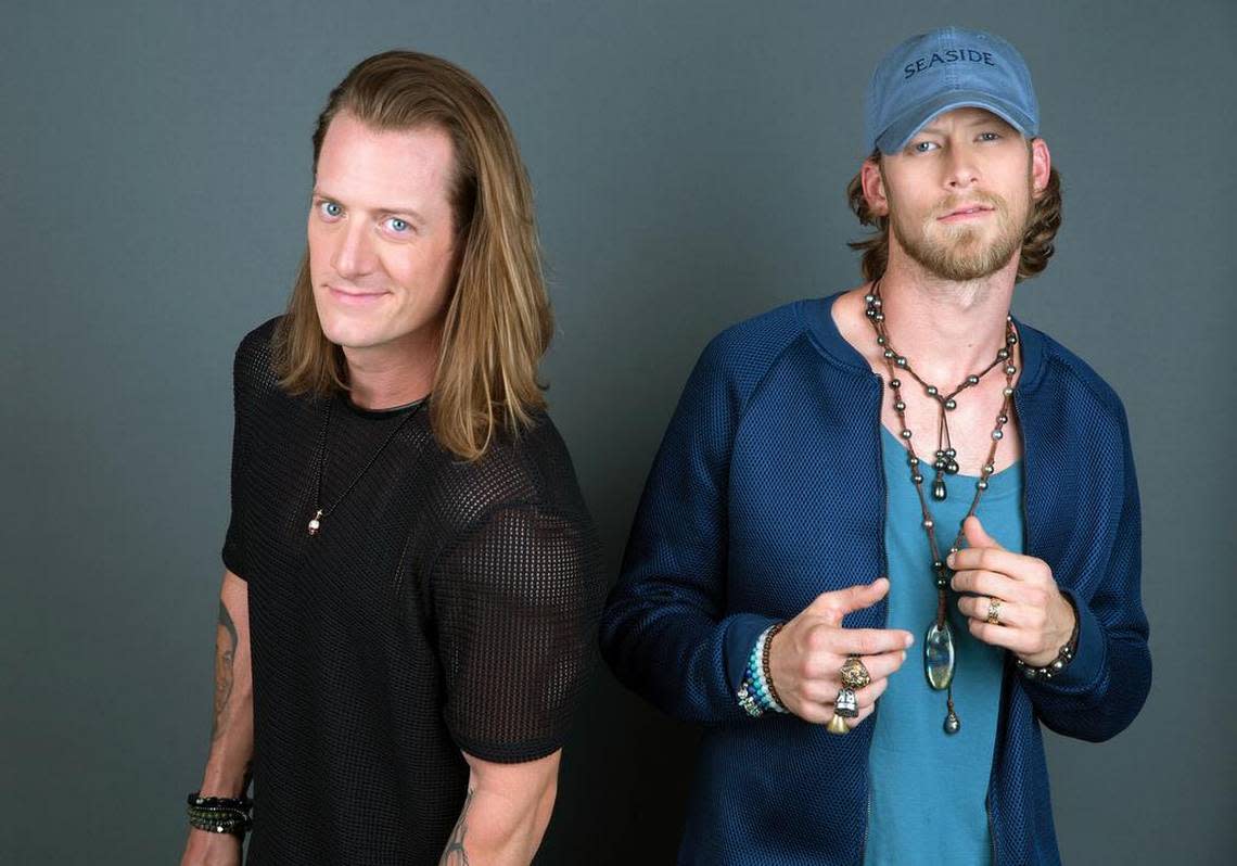 Tyler Hubbard, left, and Brian Kelley, better known as Florida Georgia Line. They have taken a break from working together and are pursuing solo careers.