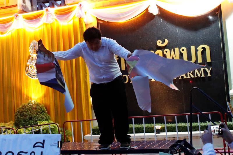 Pro-democracy activists protest in Bangkok