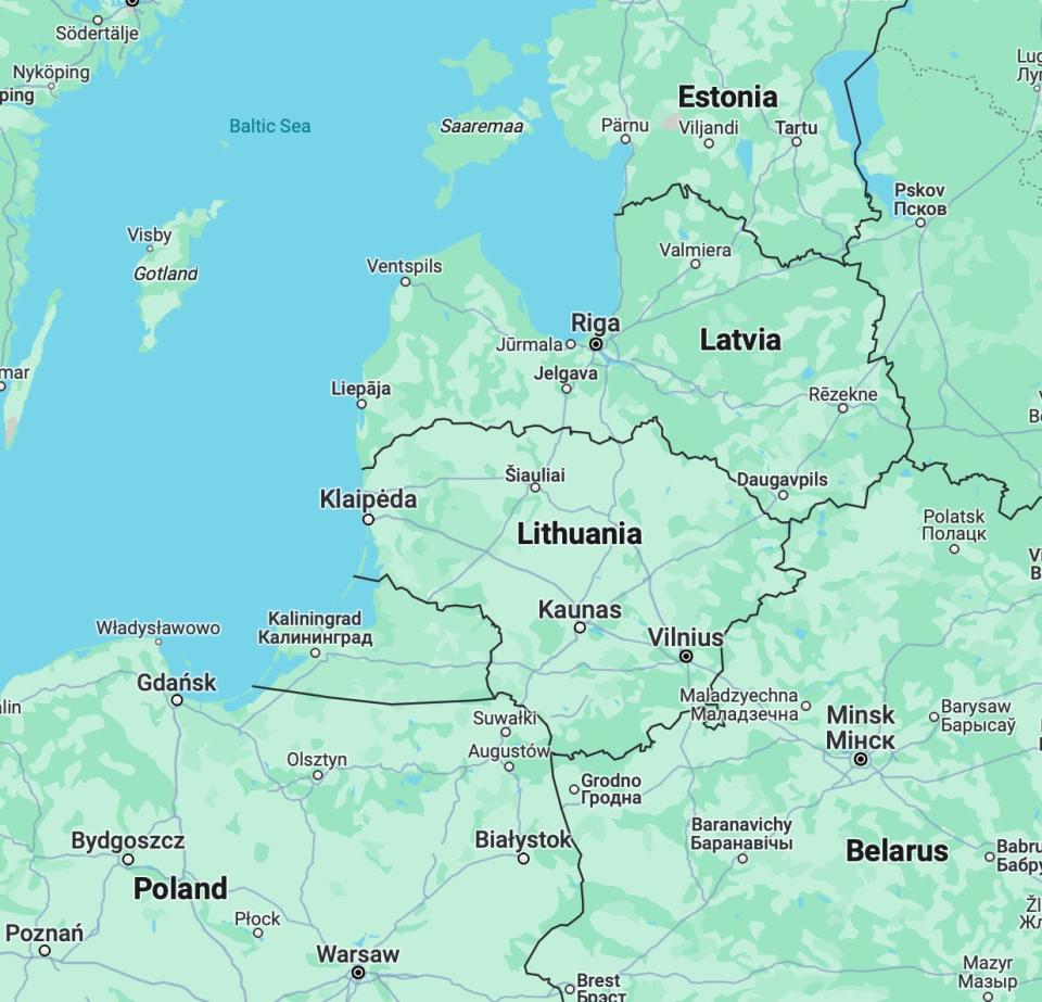 Baltic states map