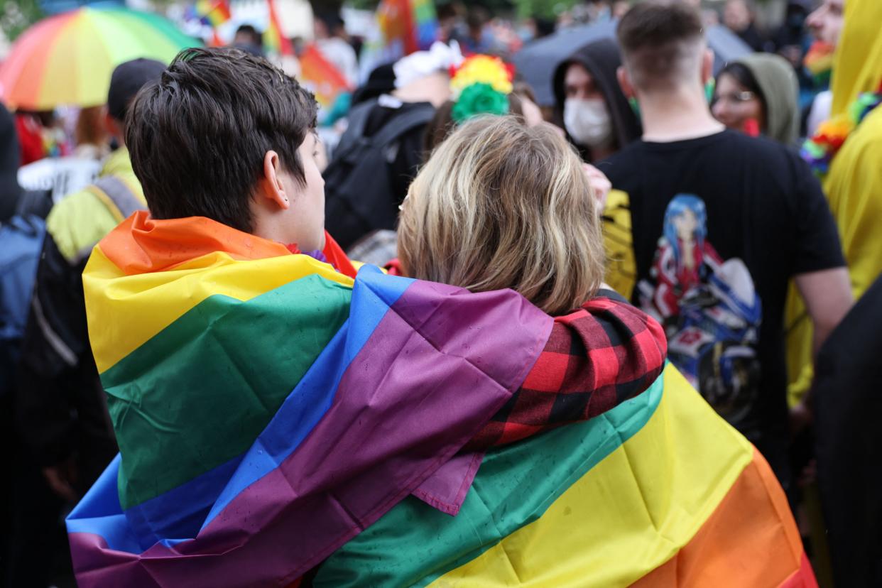 Pride March parade in Paris on June 26, 2021.