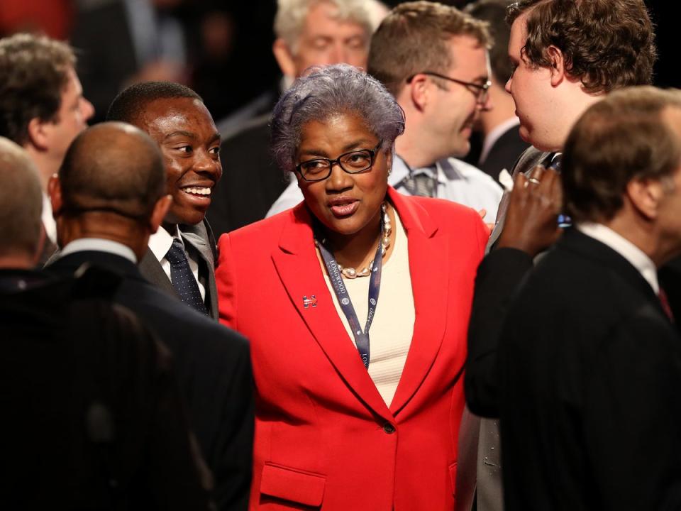 Former Democratic National Committee Chair Donna Brazile, centre (REUTERS)