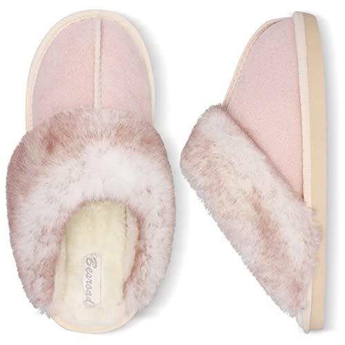 Faux Fur Slippers in Pink, The Meek Boutique