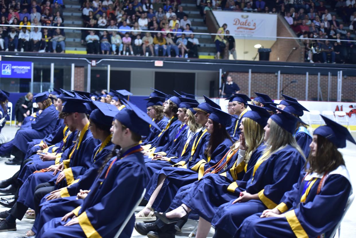 Members of the Port Huron Northern graduating class waiting to receive their diplomas on June 6, 2023.