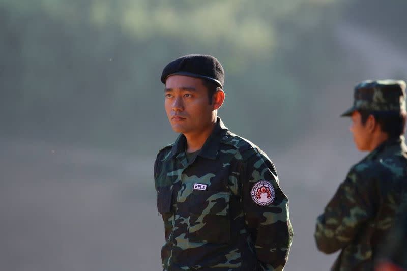 An undated handout picture shows Maung Saungkha, who has been dubbed the "penis poet" for a satirical poem and is now commanding a militia group fighting for democracy, in an undisclosed location in the jungles of southeast Myanmar