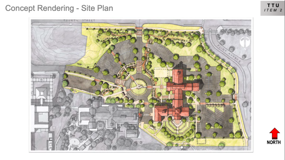 Concept Rendering of the National Ranching Heritage Center’s Red Steagall Institute of Traditional Western Arts Site Plan.