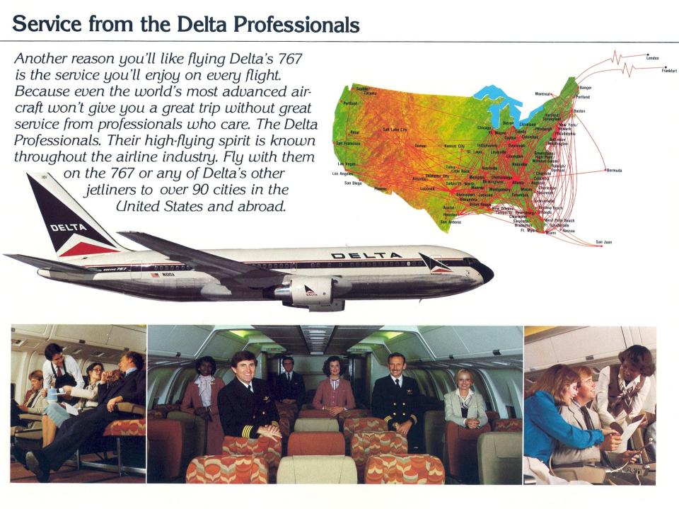 A Delta 767 brochure in 1982.