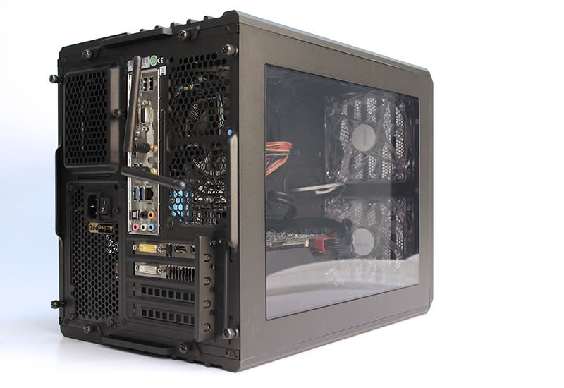 The Tremor uses a Corsair Carbide Air 240 chassis, which features a dual-chamber design that separates the motherboard and graphics card from the hard drives and power supply.