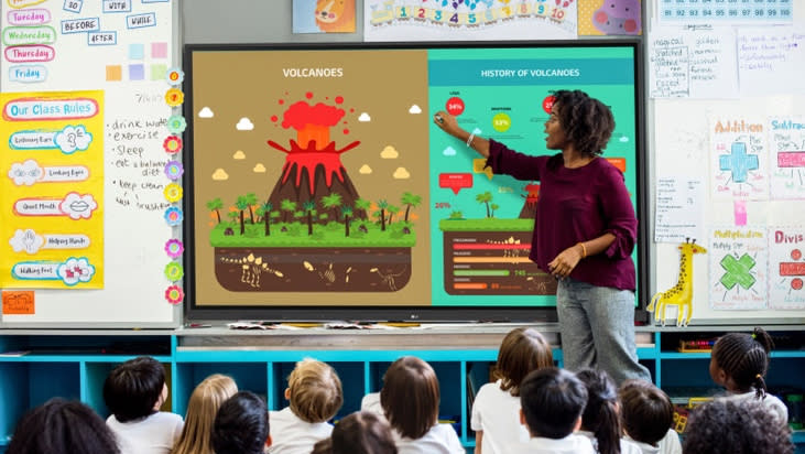  The new Google-certified LG CreateBoard in an elementary classroom. 