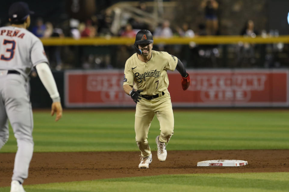 亞歷桑那響尾蛇Corbin Carroll。（Photo by Wilfred Perez/Icon Sportswire via Getty Images）