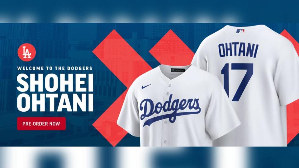 大谷翔平轉戰道奇隊的背號曝光。（圖／翻攝自MLB Shop）