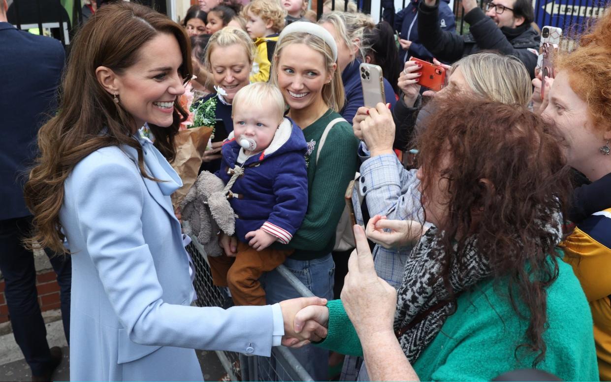 The exchange unfolded when the Prince and Princess were undertaking an impromptu meet and greet - Pool