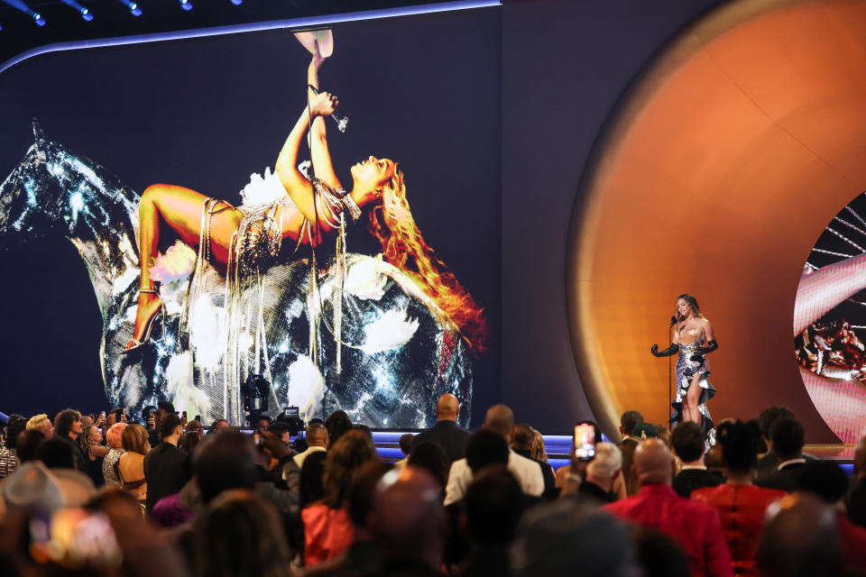 Beyoncé bei der Grammy-Verleihung 2023. (Photo by Robert Gauthier / Los Angeles Times via Getty Images)