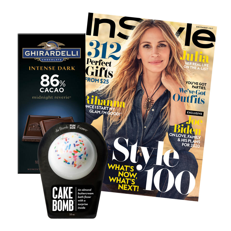 InStyle Magazine + Chocolate Bar + Bubble Bath