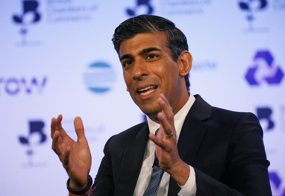 Chancellor Rishi Sunak in conversation with Shevaun Haviland, Director General British Chambers of Commerce, during the British Chambers Commerce Annual Global conference at the QEII Centre, London. Picture date: Thursday June 30, 2022.