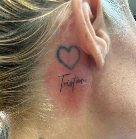 <p>Heather Rae El Moussa/instagram</p> Heather Rae El Moussa shows off her new tattoo on Instagram.