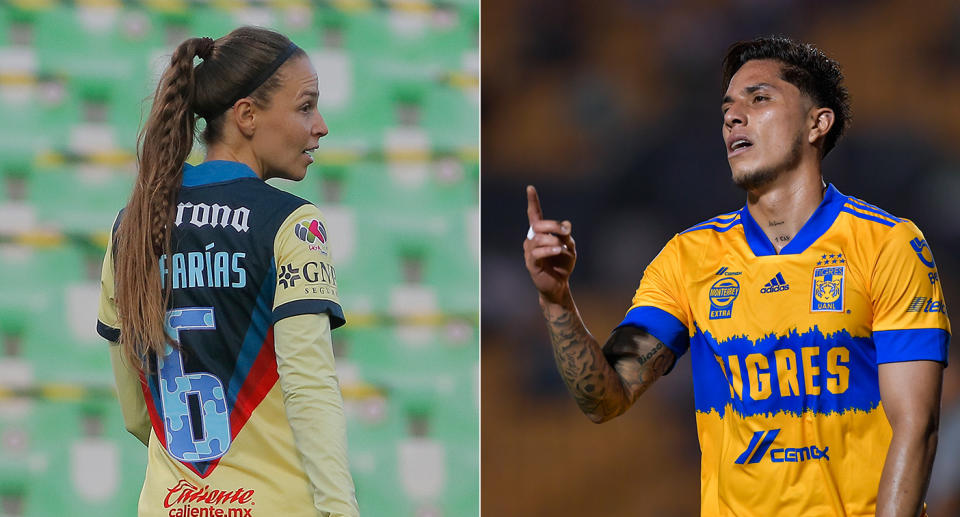 Janelly Farias del Club América y Carlos Salcedo de Tigres de la UANL | Fotos: Getty Images