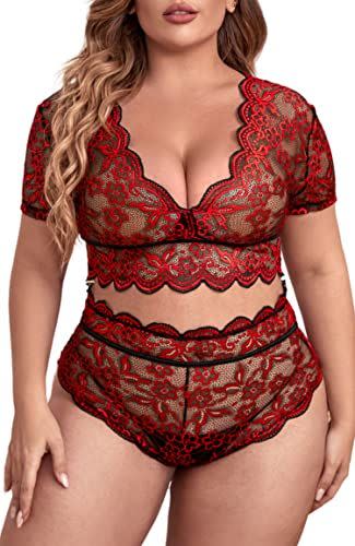 5) Plus Size 2 Piece Lingerie Set