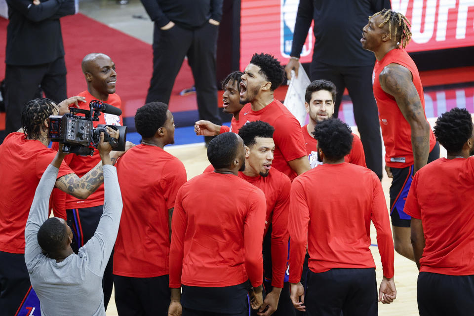 Tobias Harris was the center of attention for the 76ers in Game 1. (Tim Nwachukwu/Getty Images)