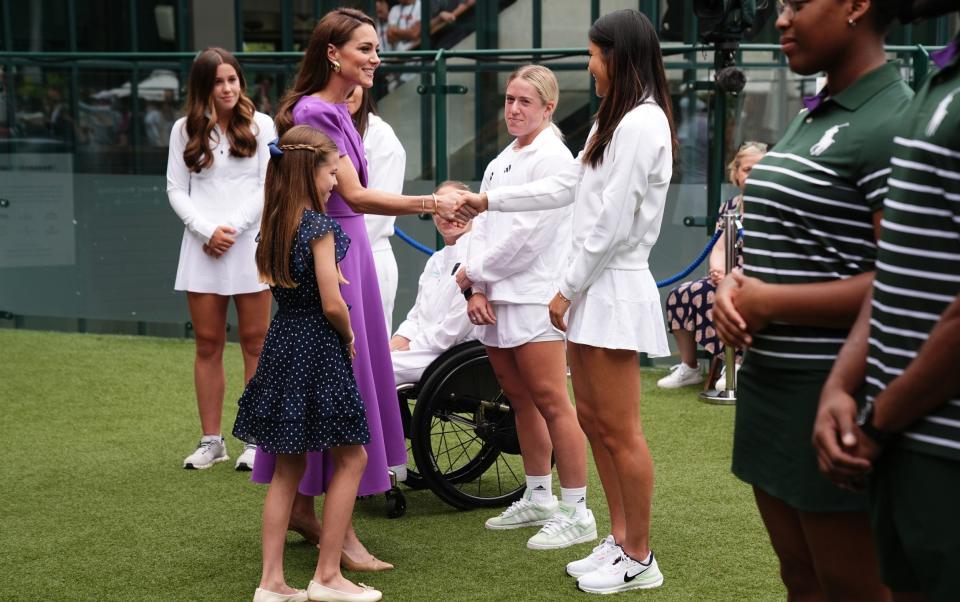 The Princess shakes Emma Raducanu's hand