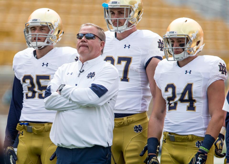 Brian Kelly was 92–32 at Notre Dame and reached the College Football Playoff in 2018 and 2020.