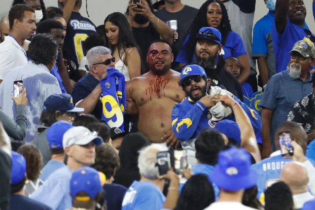 Fans involved in brawl at Rams-Chargers game will be banned from SoFi  Stadium