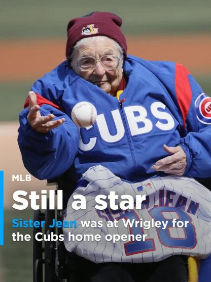 Sister Jean was at Wrigley for the Cubs home opener and everyone loved her