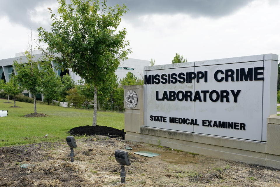 The Mississippi Crime Laboratory and office of the State Medical Examiner are located in Pearl, Miss., as seen in this Aug. 26, 2021 photograph. (AP Photo/Rogelio V. Solis)