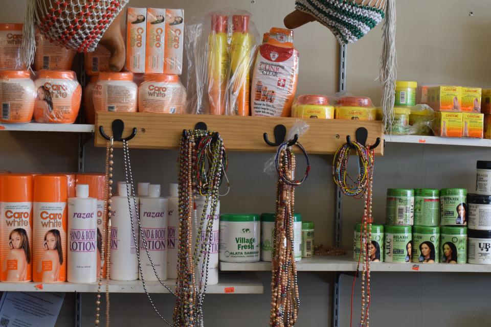 Products lined at Fatu Market & Kitchen during an Augustana University Halal market shopping trip Saturday, March 9, 2024, in Sioux Falls, South Dakota.