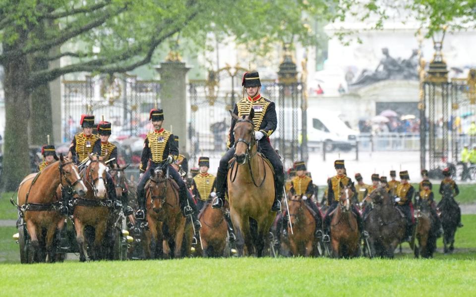 The Royal Horse Artillery in Green Park on Monday
