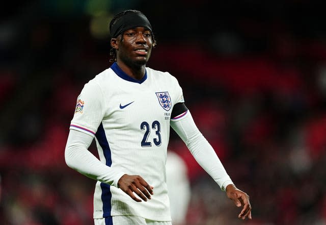 Debutant Noni Madueke in action for England against Finland