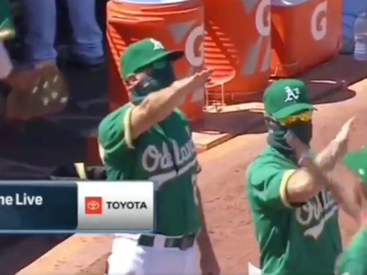 Oakland Athletics Nazi salute