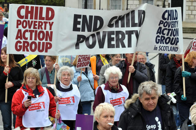 Demonstration to raise awareness of child poverty