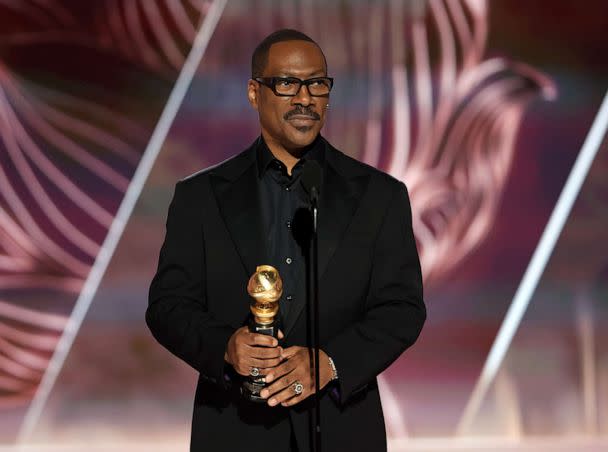 PHOTO: In this handout photo provided by NBC, honoree Eddie Murphy accepts the Cecil B. DeMille Award onstage during the 80th Annual Golden Globe Awards on Jan. 10, 2023, in Beverly Hills, Calif. (Rich Polk/NBC via Getty Images)