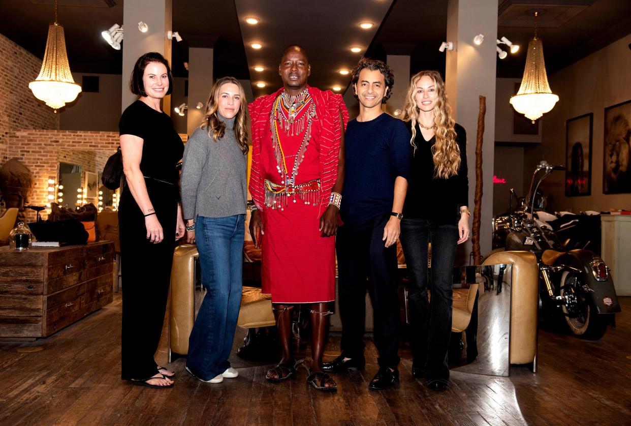 The Olalashe Foundation's Julie Kasle, from left, Rebecca Conway, William Ngigiro Twala, Dris Ramdane and Jenny Luke Perez at Le Bazaar.