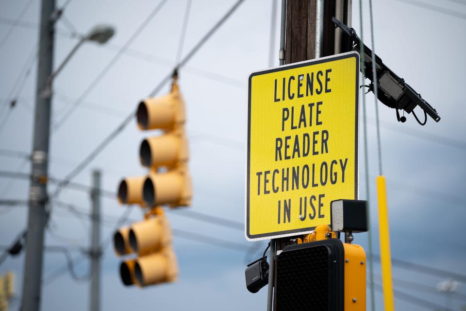 License plate readers in use at the intersection of Charlotte Pike and White Bridge Road in Nashville, Tenn., Thursday, June 29, 2023.