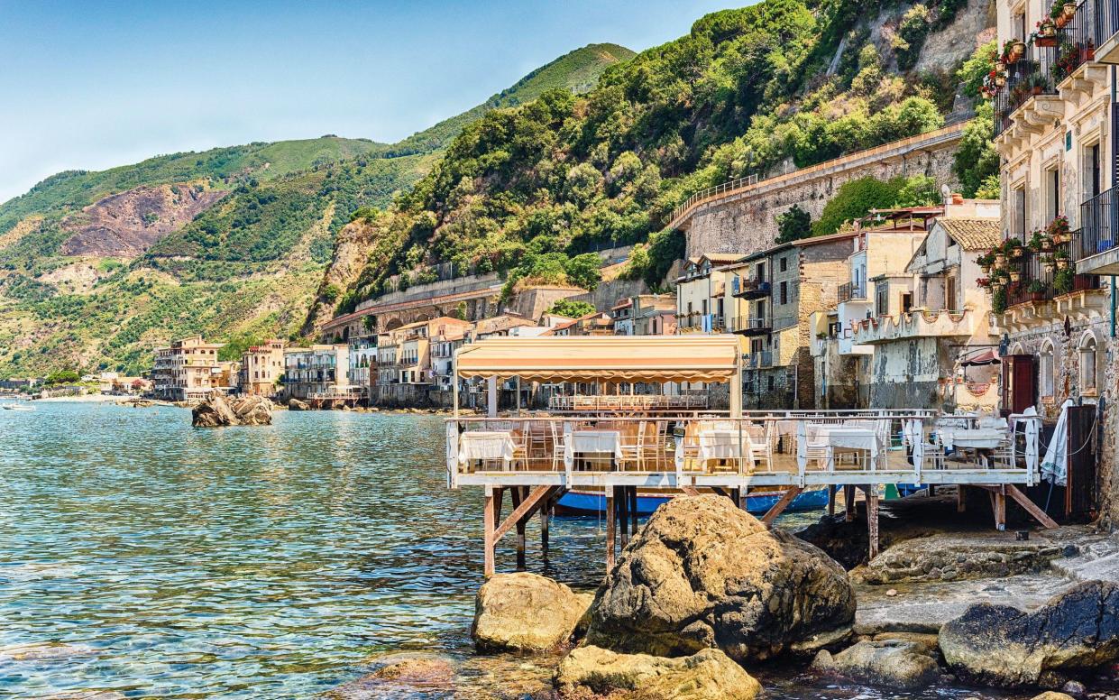 Beautiful seascape in the village of Scilla, Calabria, Italy