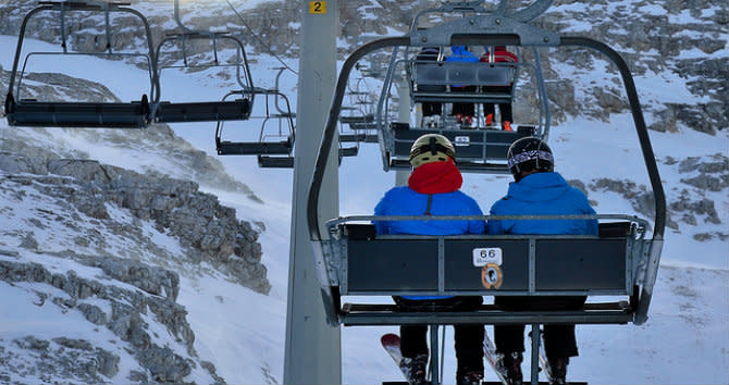 Skiers in a cable car, Cortina d’Ampezzo in Italy, Photo Courtesy of Flickr: Manuel Bierbauer