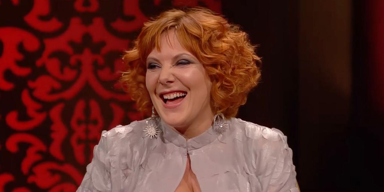 an image of sophie willan laughing on taskmaster