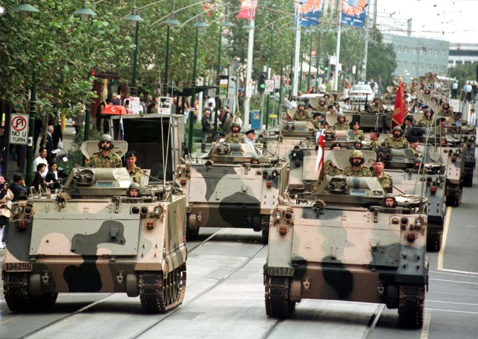 澳洲宣布對烏克蘭提供新一波軍援。圖為澳洲軍隊展示M113裝甲運輸車。路透社