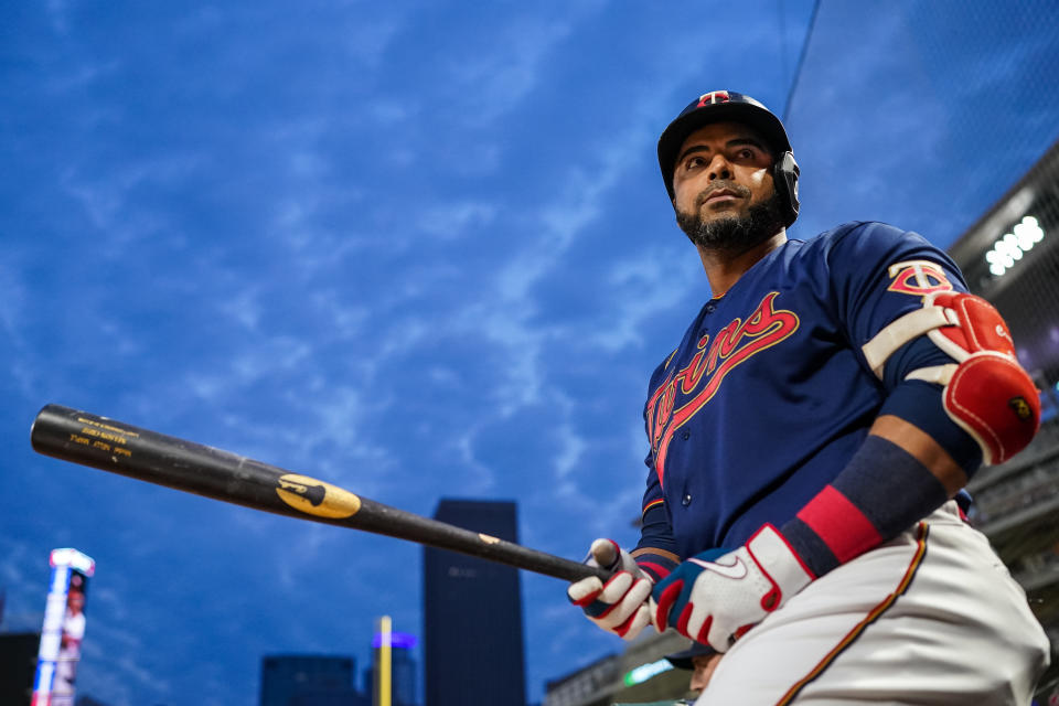 MINNEAPOLIS, MN - JULY 08: Nelson Cruz #23 of the Minnesota Twins looks on against the Detroit Tigers on July 8, 2021 at Target Field in Minneapolis, Minnesota. (Photo by Brace Hemmelgarn/Minnesota Twins/Getty Images)