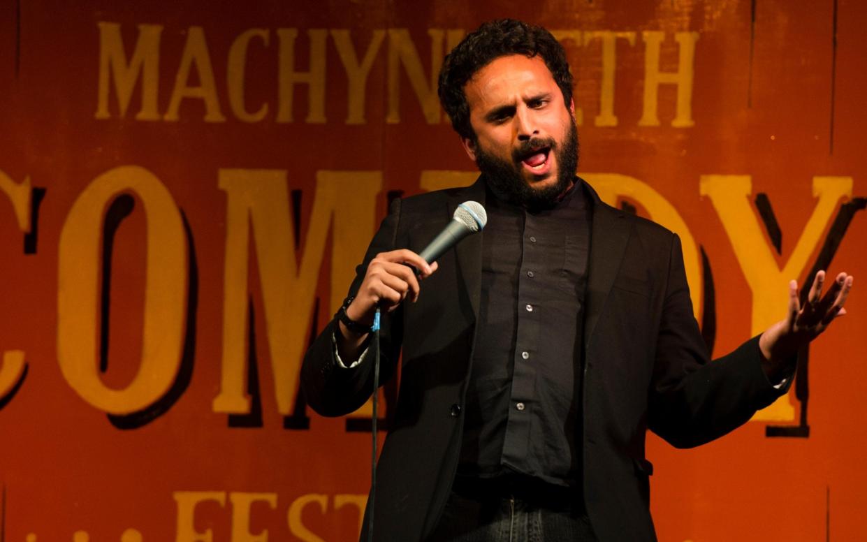 Nish Kumar performing at fifth annual Machynlleth Comedy Festival