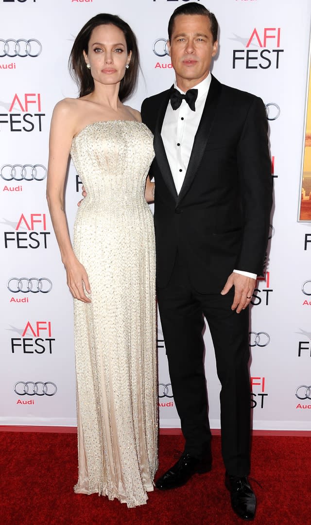 HOLLYWOOD, CA – NOVEMBER 05: Angelina Jolie and Brad Pitt attend the premiere of “By the Sea” at the 2015 AFI Fest at TCL Chinese 6 Theatres on November 5, 2015 in Hollywood, California. <em>Photo by Jason LaVeris/FilmMagic.</em>