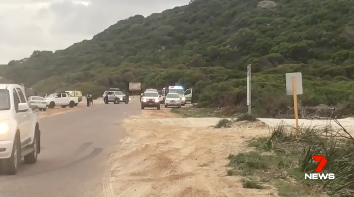 The scene of the fatal shark attack at Wylie's Bay. Photo: Esperance Express. size=O