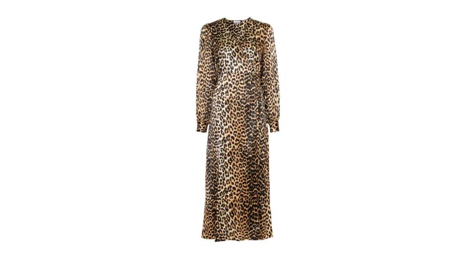Ganni leopard print midi dress 